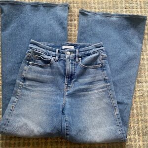 Good American Good Waist Palazzo Jeans in Blue451 Sz 26 *hemmed*